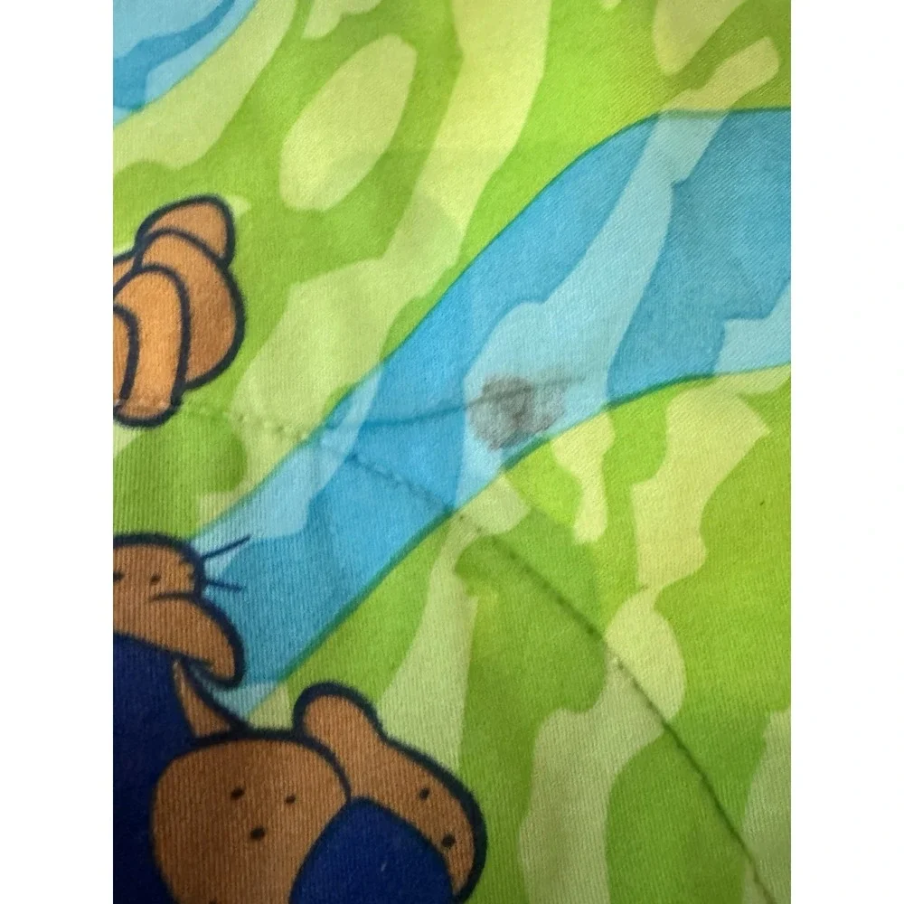 Vintage Scooby Doo Reversible Twin Comforter Patchwork Faces Blue Green 2000